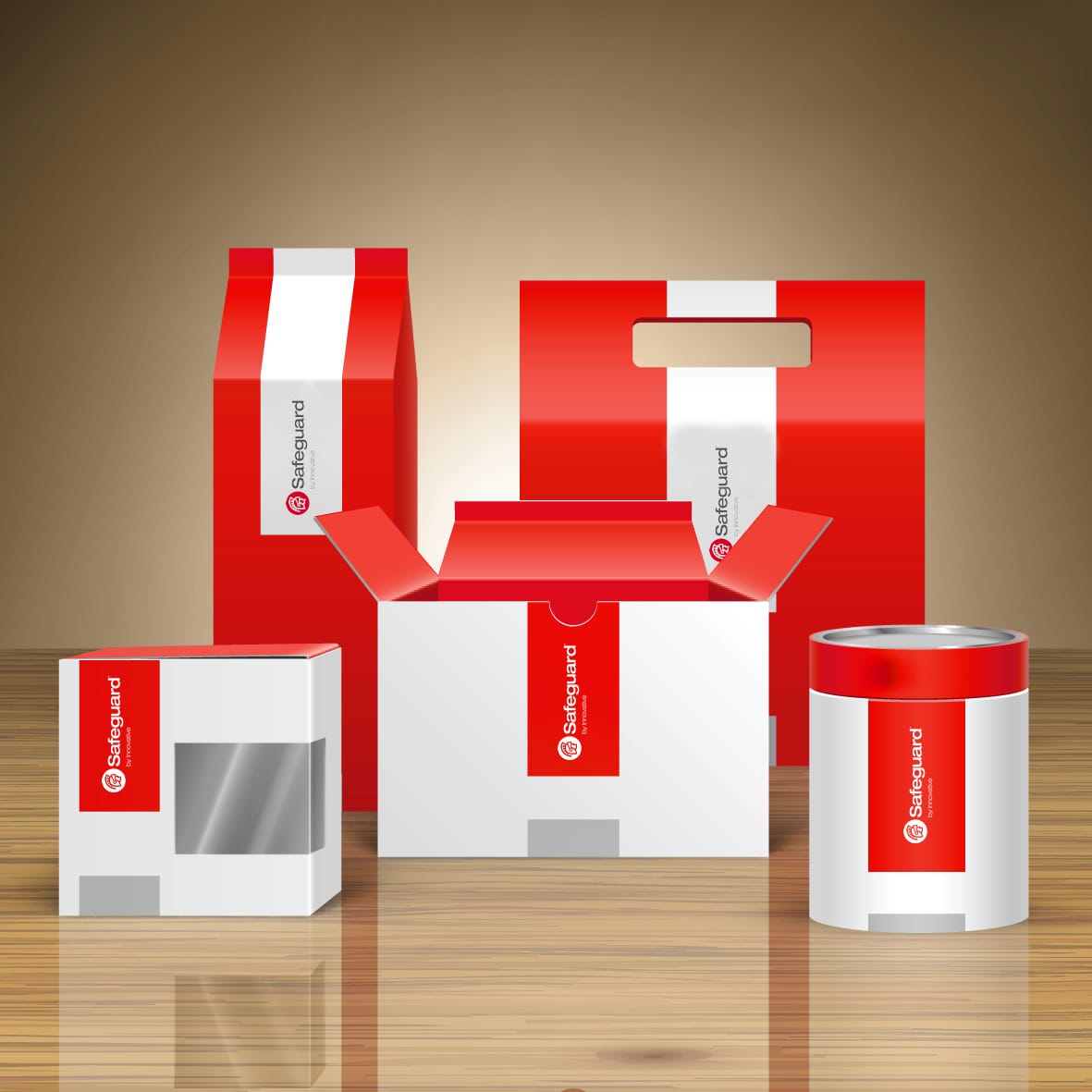 Safeguard-branded boxes and storage containers of varying styles and sizes.