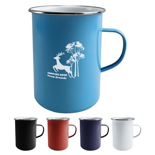 A mug example that can be customized in different colors and with a logo.